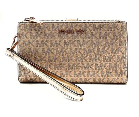 michael michael kors boxed metallic signature double zip wristlet|michael kors double zip backpack.